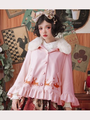 Sweet Lolita Fashion Elk Embroidery Cloak
